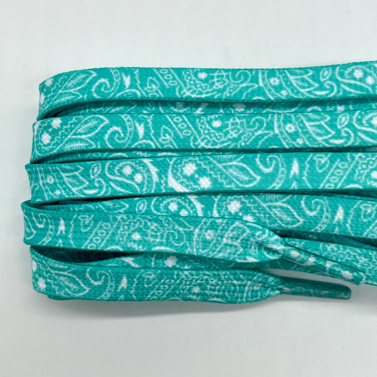 LACETS PAISLEY TURQUOISE & BLANC