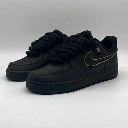 AIR FORCE ONE BIG LACES NOIR MAT & GOLD