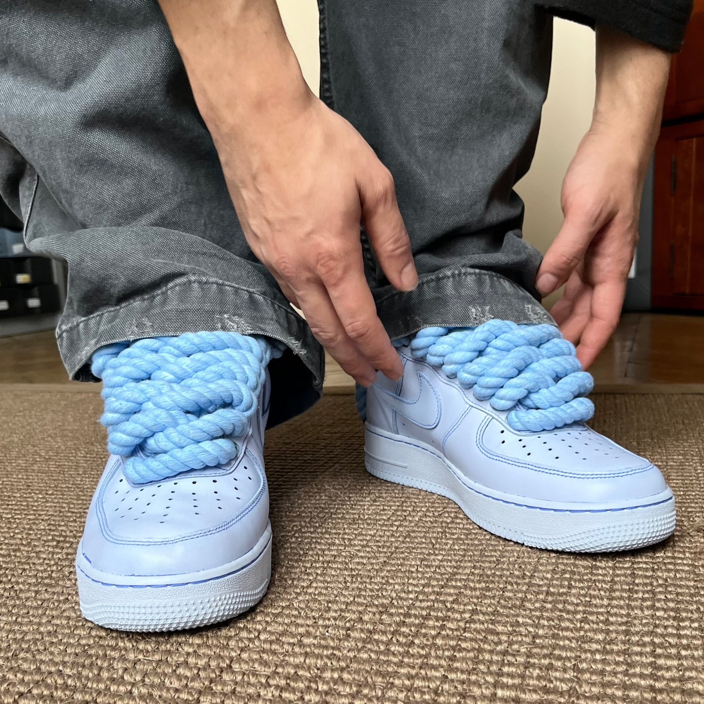 AIR FORCE ONE BIG LACES ICE BLUE