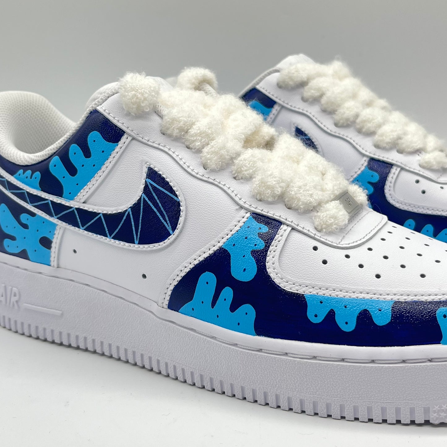 WAVES AIR FORCE ONE DARK BLUE FLUFFY Pepite Sneakers