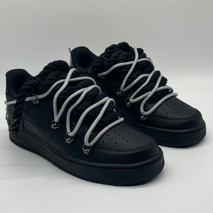 AIR FORCE ONE DOUBLE LACES GRIS ET NOIR Pepite Sneakers