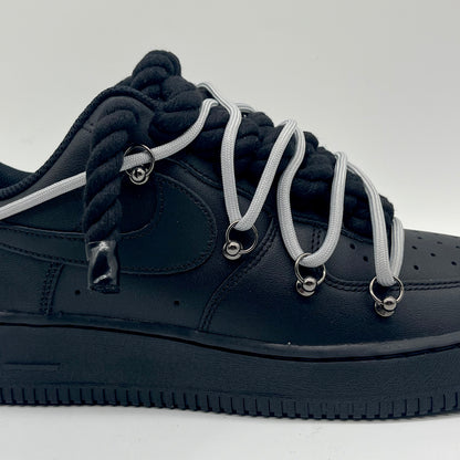 AIR FORCE ONE DOUBLE LACES GRIS ET NOIR